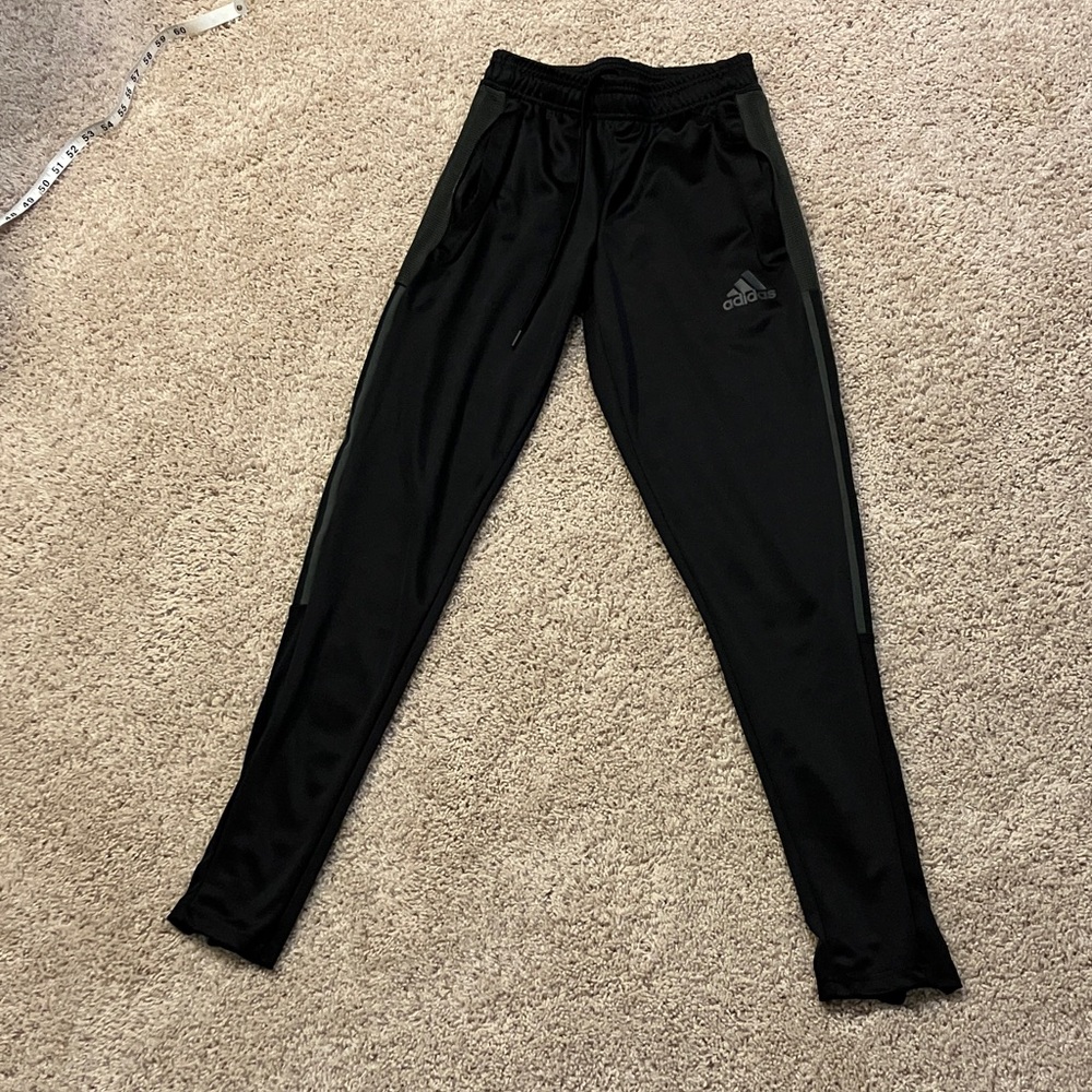 adidas Men’s Black Athletic Joggers with Subtle Stripe